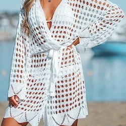 Swimsuit Beach Mini Dress with Long Sleeves