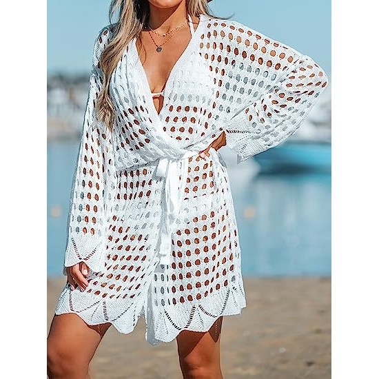 Swimsuit Beach Mini Dress with Long Sleeves