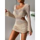 Women's Knitted Swimsuit  Beach Cover Up Dress