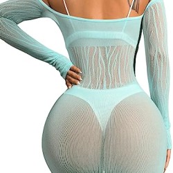 Women's Sheer Fishnet Cold Shoulder Cut Out Dresses