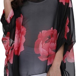 Women's Chiffon  Top Cover up Batwing Blouse