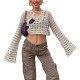 Women Crochet Knit Fishnet Crop Top