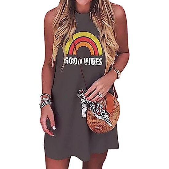 Sleeveless Shirts Beach Vacation Mini Dresses