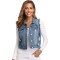 Women's Denim Distressed Classic Vest Cotton