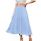 Women's Floral Printed Chiffon Elastic High Waist Pleated Long Maxi Skirt