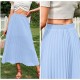 Women's Floral Printed Chiffon Elastic High Waist Pleated Long Maxi Skirt