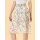 Women's Floral Skirts Smocked Elastic Waist Skirt