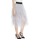 Women's Sheer Tutu Skirt Tulle Mesh Layered Midi Skirt