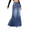 Women's Casual Raw Hem High Waist Jean Skirt