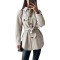 Lapel Button Down Peacoat Belted Outwear Casual Jackets