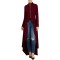 Women Long Dovetail Gothic Trench Coat Front Zipper Up Tailcoat Jacket